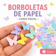100 Mini Borboletas Cores Candy para Decoração de Festa Jardim Encantado- Toppers Docinhos Jardim das Borboletas