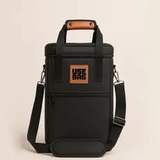 Bolsa Porta Vinho Térmica Grande Couro Impermeável Bebidas