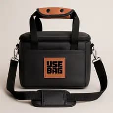 Bolsa Térmica Preta Academia Dieta Courvin Emborrachado Fitness Marmiteira Lancheira