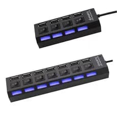 Hub USB com 4/7 Entradas USB 2.0 de Alta Velocidade com Botão Liga/Desliga