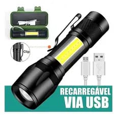 1/2/3/4 unidades Mini Lanterna Tática Com Led E Zoom Recarregável Usb