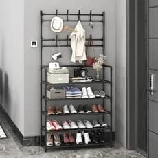 Arara 4/5 Andares Multiuso c/ Sapateira, Cabideiro e Suporte p/ Roupas, Tênis e Closet Quarto