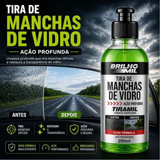 Limpa Vidro Para-Brisas  Automotivo Tira Manchas de Chuva - Recupera Transparência - AntiEmbaçante