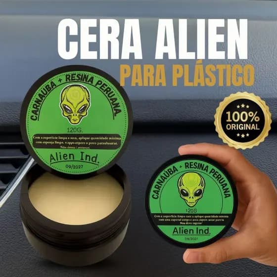 Cera Alien Revitalizadora De Plástico Painel Para-Choque Ressecados Interno Externo Automotivo