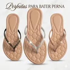 Sandália Chinelo Rasteirinha Feminina Strass Brilho Conforto Premium Macia