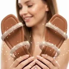Rasteirinha Feminina Com Brilho Para Festas E Dia A Dia Conforto E Estilo Sandália Flat Blogueira