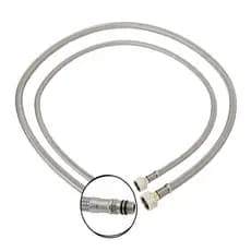 Engate Rabicho Par 80cm Monocomando Torneira Misturador Água Quente Fria Grande Flexível Mangueira Banheiro Cozinha CompridO
