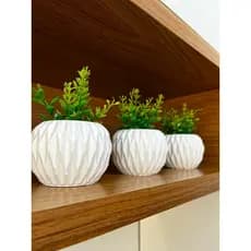 Kit 3 vasos decorados com platinhas Artificiais