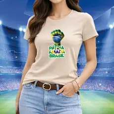 Camisa Camiseta Pátria Amada Brasil Malha Premium 30.1 Lançamento Novidade