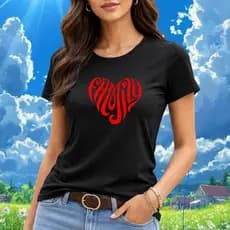 Camisa Camiseta Coração Família Malha Premium 30.1 Lançamento Novidade