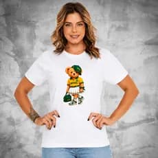 Camiseta Ursinha Descolada Brasil Malha Premium 30.1 Estampa DTF