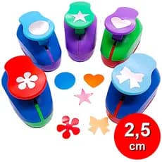 Furador 2,5cm 25mm Perfurador Papel EVA Scrapbook Cartonagem Modelos Coração Estrela Círculo Laço Hélice - 1 Unidad