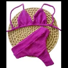 Biquíni  top fixo com calcinha  hotpant cintura alta