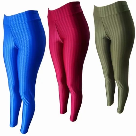 Calça legging cirré 3D tecido New zig brilho Cos alto