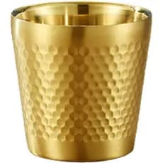 Copo de Aço Inoxidável Parede Dupla Texturizado Dourado 175 ml