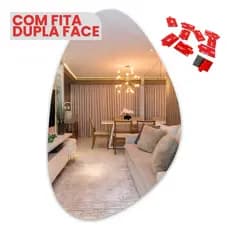Espelho Orgânico 80x60cm Decorativo Sala Quarto Banheiro Com Dupla Face
