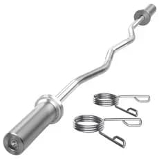 Barra W Olímpica 120cm Academia Com 2 Presilhas