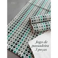 kit passadeira INDIANO (3 Pçs) tear algodão cozinha 1,48cm x 0, 50 Larg. 1 Passadeira+ 2 tapetes .