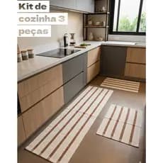 kit passadeira 1,40 comp x 0, 48 Larg (3pçs) Cozinha Veneza Artesanal tear algodão.