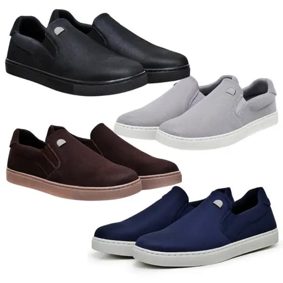 Sapatênis Estiloso Moderno Calce Fácil Básico Slip On Combina Com Tudo Barato - 1 PAR