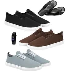Sapatenis Masculino Kit Completo Casual Confortável Dia a dia + Relógio e Carteira - 1 PAR