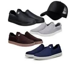 Kit Sapatenis Masculino + Boné Estilo Urbano Casual Premium