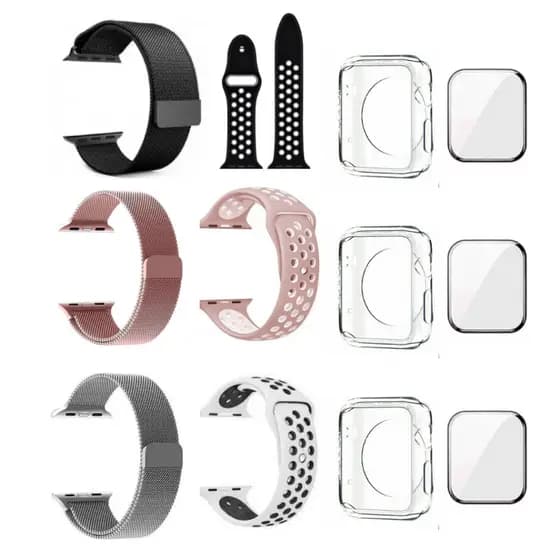 Pulseira de Smartwatch Metálica Milanesa Furadinha Esportiva 38/40/42/44/45 mm