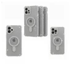 Case Compatível iPhone 17 16 15 14 13 12 Linha Pro e Pro Max Transparente Magsafe Gliter Brilho Resistente Luxo Padrão