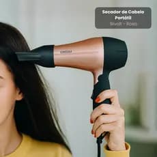 💨 Secador e Modelador De Cabelo Viagem Portátil 1200w Bivolt Dobrável