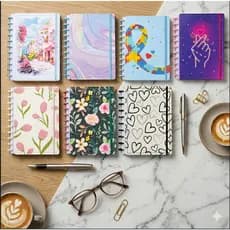 Caderno Inteligente Disco Médio Reposicionável Capa Dura ✨