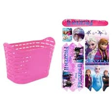 Kit Infantil Feminino Cesta Plástico + Adesivo Bike Frozen Skye Unicórnio Princesas Disney Bicicleta Aro 14/16/20