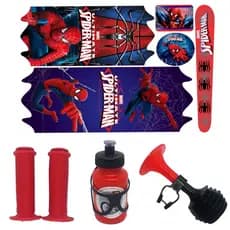 Kit Bike Infantil Buzina Manopla Garrafa Adesivo Aro 16 Homem Aranha Hot Wheels Carros Stitch Masculino