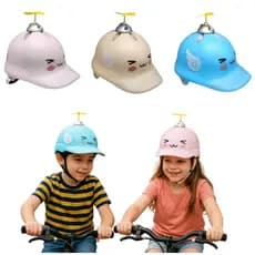 Capacete Infantil Bike Bonézinho Chapéuzinho com Pirocóptero Led Ajuste 58cm Tam. M Patins Patinete