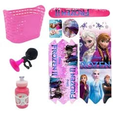 Kit Bicicleta Infantil Cesta Adesivo Buzina Cornetinha Fon Fon Garrafa Squeeze Feminino Aro 14/16/20