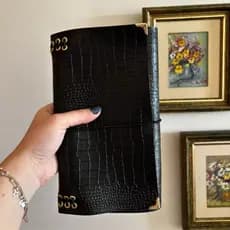 Capa Caderno A5 Capa em Couro Textura Croco Sintético Midori Planner Journal Agenda