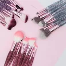 Kit 10 maquiagem Pinceis brilhante esfumar contorno profissional