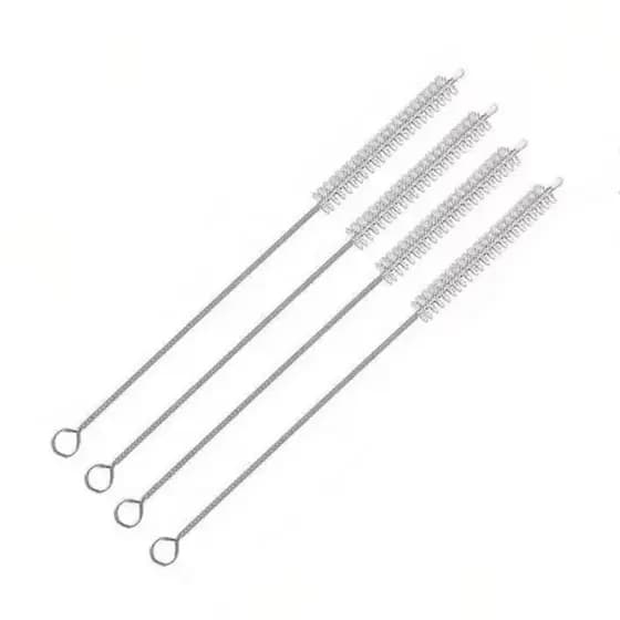 Kit 4 Escovas Escovinhas de metal para limpeza Higienização de canudos