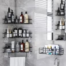 Prateleira de banheiro RETANGULAR, e TRIÂNGULO Porta shampoo, Porta tempero, suporte adesivo para parede, para cozinha e banheiro
