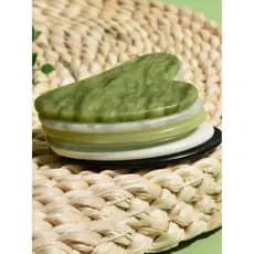 Pedra Massageadora Gua Sha Natural Jade Cristal de Quartzo Verde Aventurina