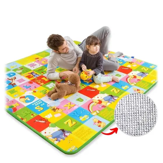 Tapete Atividades Bebê Térmico 180x120cm Extra Grande Emborrachado Dobrável Ginásio Interativo Bebê