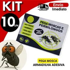 Kit 5/10 Pega Mosca Inseticida Armadilha Adesiva Mosquito – Ideal Para Casa e Jardim