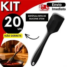 Espátula de Silicone 27cm Reta Kit 20 15 10 5 Unidades Resistente Alta Temperatura Cozinha
