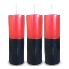 Kit 3 Velas Votivas 7 Sete Dias Colorida Vermelho E Preto - Zp7