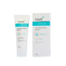 Protetor Solar Facial Needs Beauty Oil-Free FPS 70 ou FPS 30. 40g