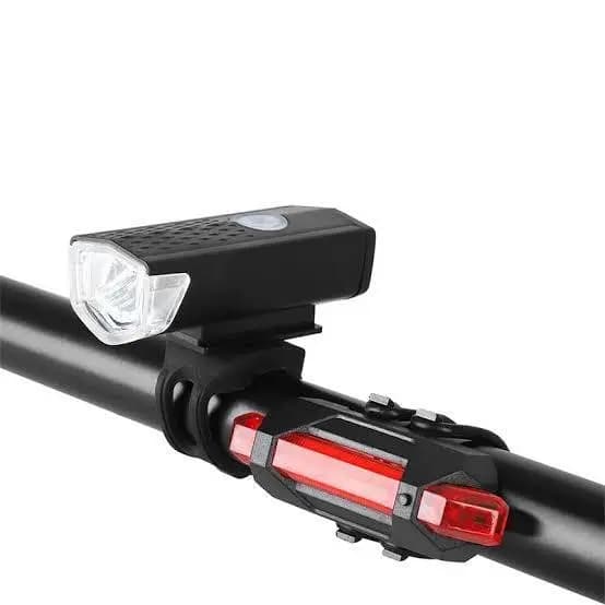 Kit lanterna e sinalizador p/ bicicleta dianteiro e traseiro recarregável TG