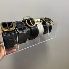 Organizador de Cintos Cristal 5 Divisórias – Porta Cinto Deslumbrante Transparente