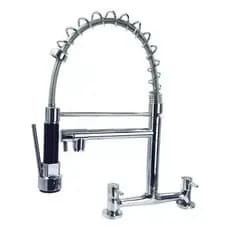 Torneira Gourmet Misturador Cozinha Mesa Mola Ducha Duplo