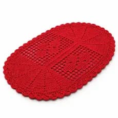 Kit com 2 Tapetes de Crochê Ovais 100% Algodão – conforto ao pisar, toque macio e artesanal