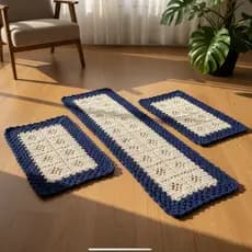 Tapetes de Crochê Kit Aranha jogo de cozinha 3 peças