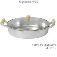 Frigideira em Alumínio Fundido Batido com Tampa/ LINHA PREMIUM